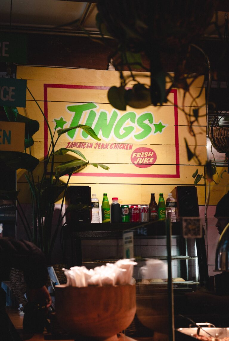 Tings sign Jamaica Jerk Chicken Stand