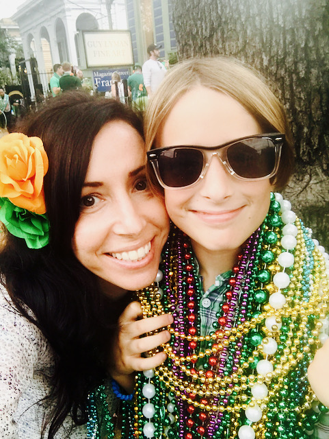 Mom and Son at parade in New Orleans